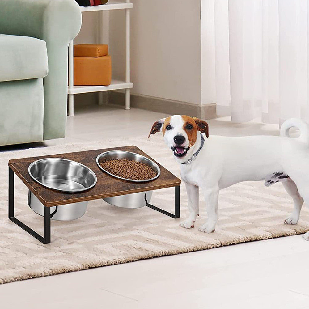 Log Pet Feeding Rack