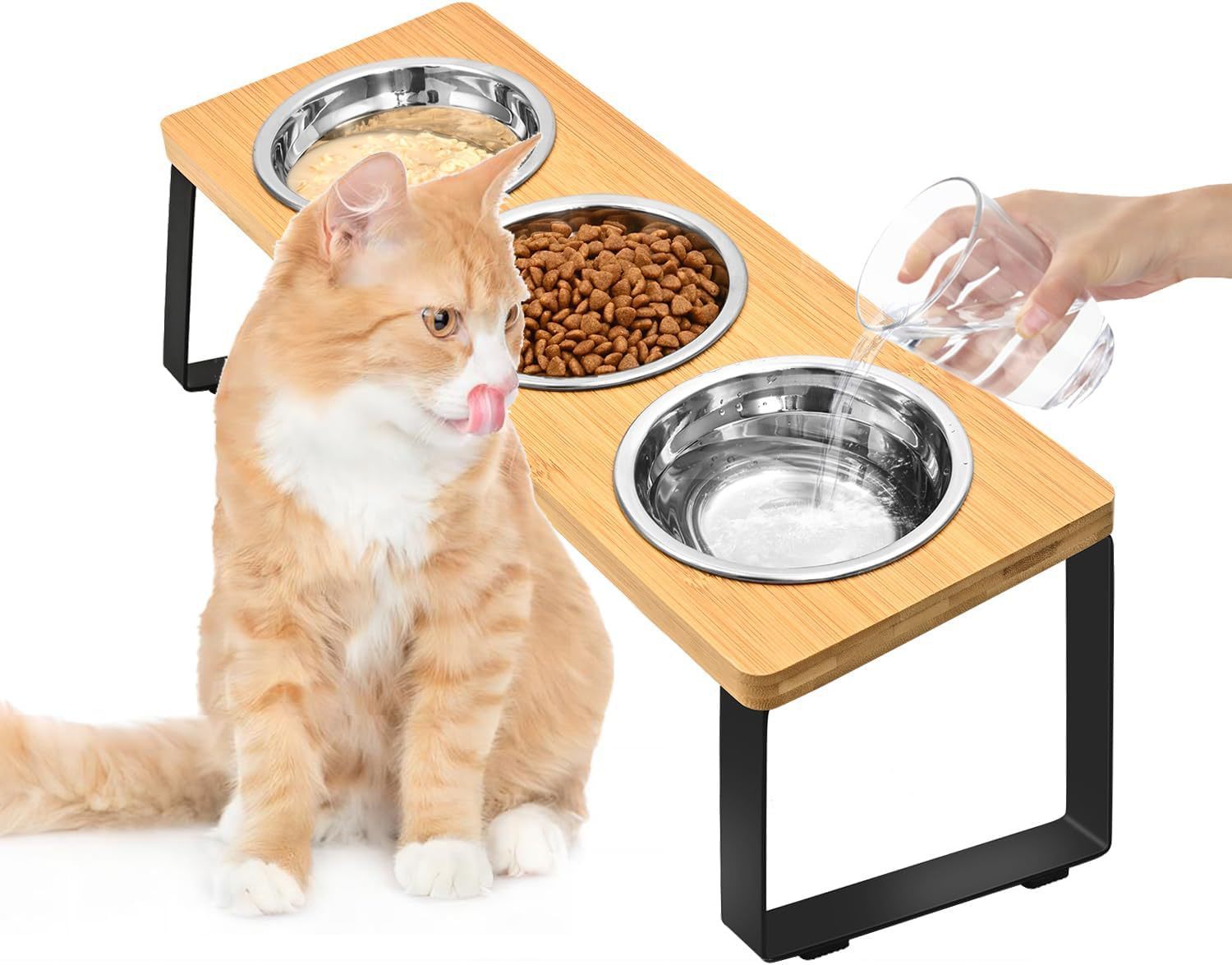 Log Pet Feeding Rack