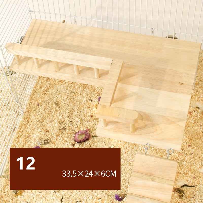 Hamster Natural Wooden Fence Swing Toy