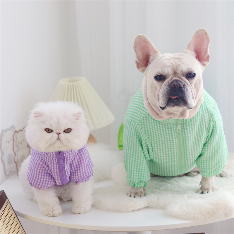 Dog Clothes Thick Plaid Cotton Coat