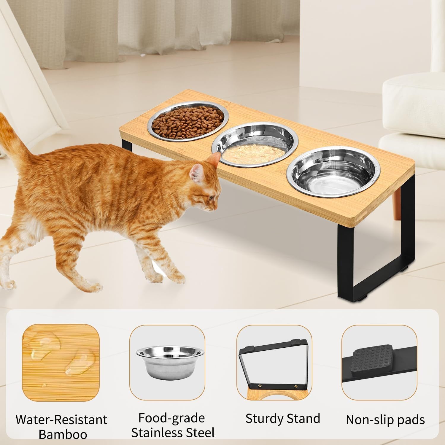 Log Pet Feeding Rack